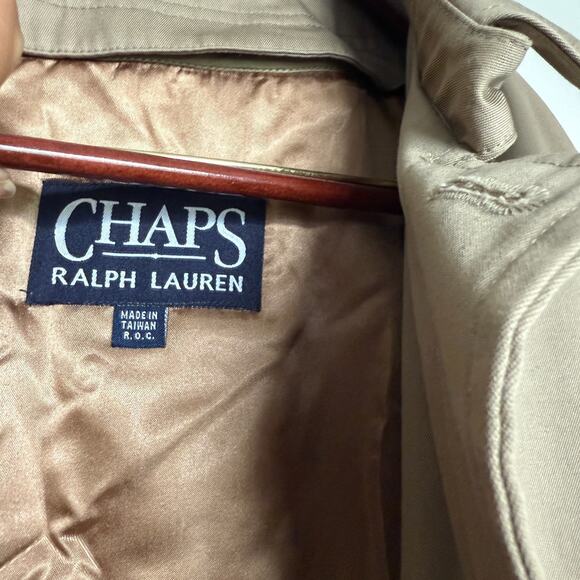Vintage Chaps Ralph Lauren Trench Coat Large Thinsulate Lining Quiet Luxury Fall - Picture 10 of 15
